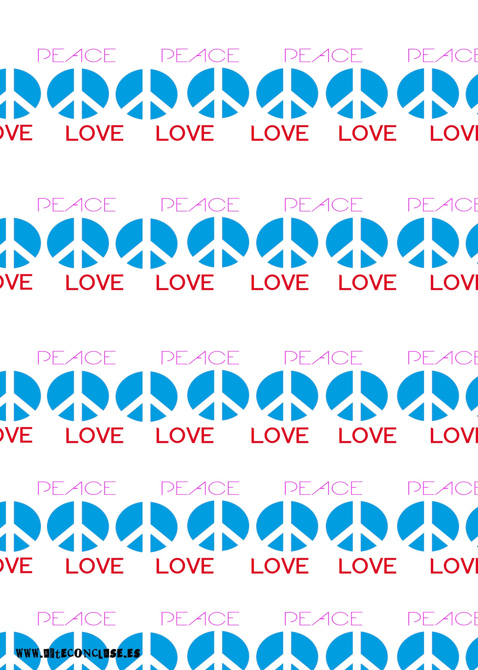 Love & Peace 2 papel decorativo dia de la paz Arte con clase manualidades tanto en casa como en clase