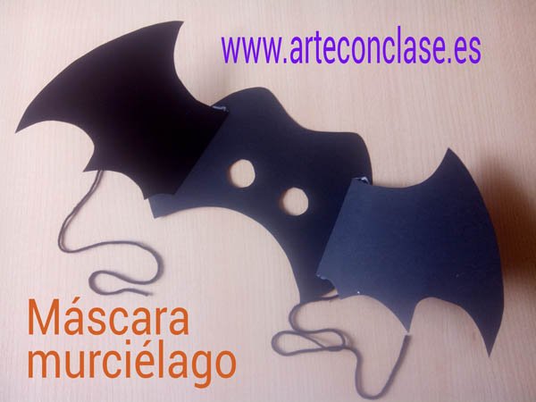 miniatura máscara murciélago Festividades Halloween Arte con clase manualidades tanto en casa como en clase