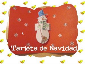 tarjeta muñeco de nieve felicitaciones Navidad Arte con clase manualidades tanto en casa como en clase