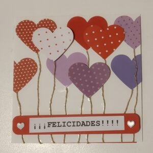 Tarjeta globos con forma de corazón